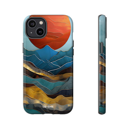 Sunset Geometry Waves - iPhone Case