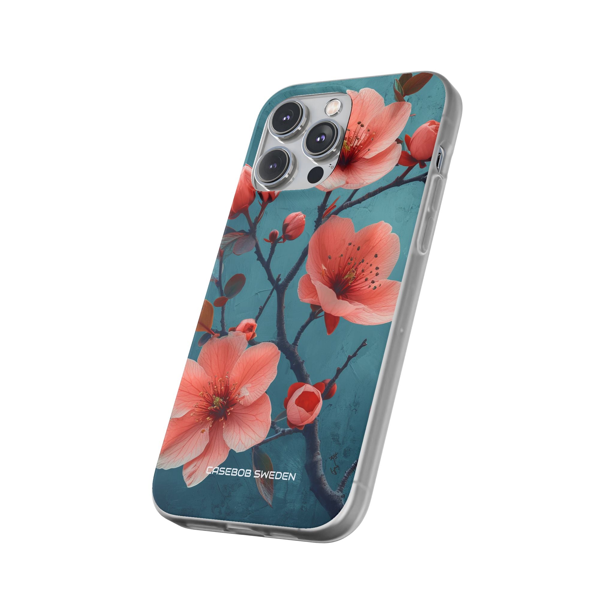 Teal Coral Blossom - Flexi iPhone 14 Phone Case