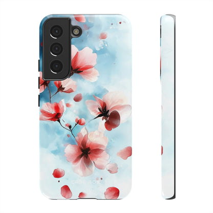 Pink Blossom Drift Samsung S22 Case - Tough