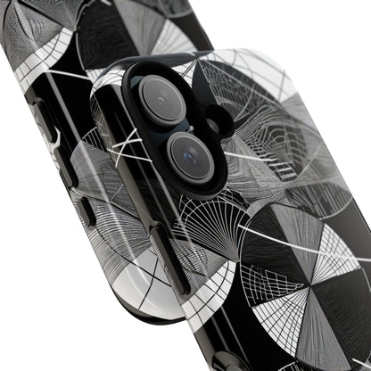 Labirinto a Cerchio Monocromatico iPhone 16 - Tough