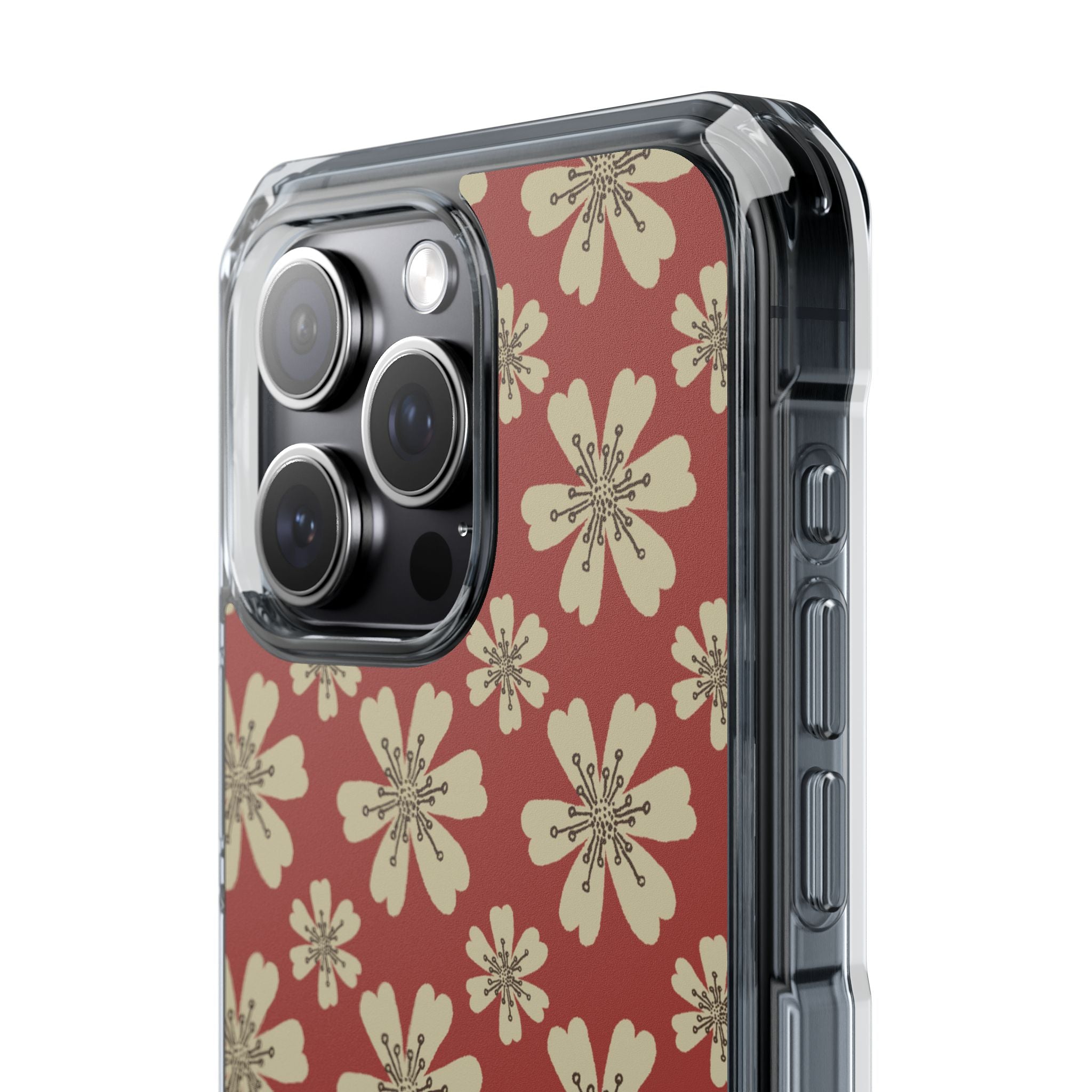 Retro Red Florals iPhone Case - Impact