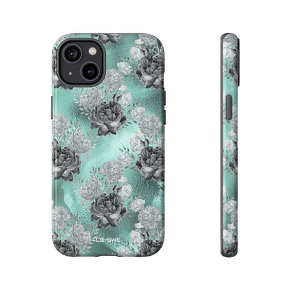 Teal Floral Elegance - iPhone Case