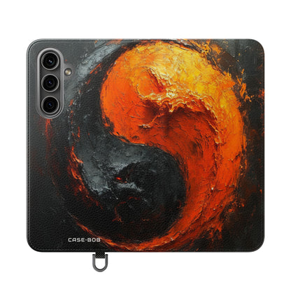 Tulinen Yin Yang - Samsung S24 Plus -lompakkokotelo