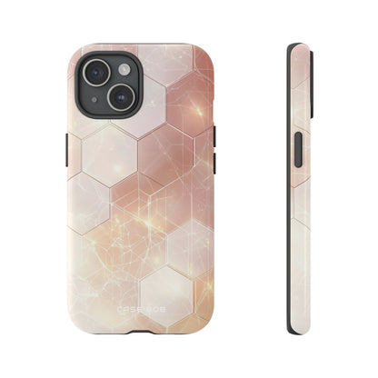 Honeycomb Glow iPhone 15 Case - Tough
