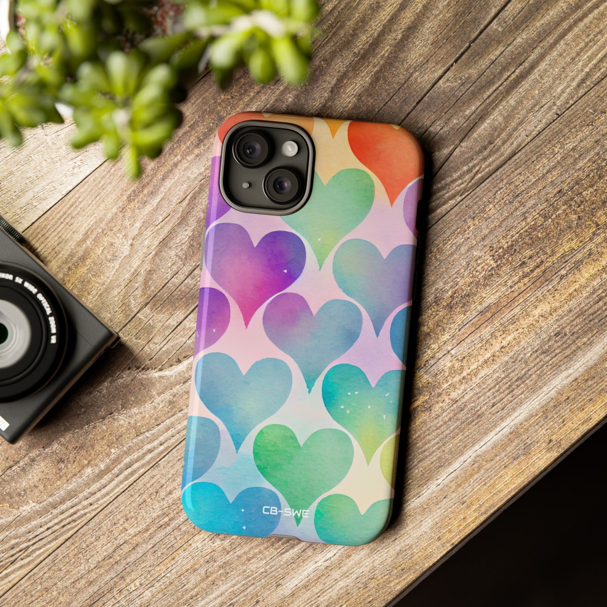 Watercolor Heart Symphony - iPhone Case