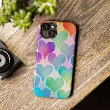 Watercolor Heart Symphony - iPhone Case