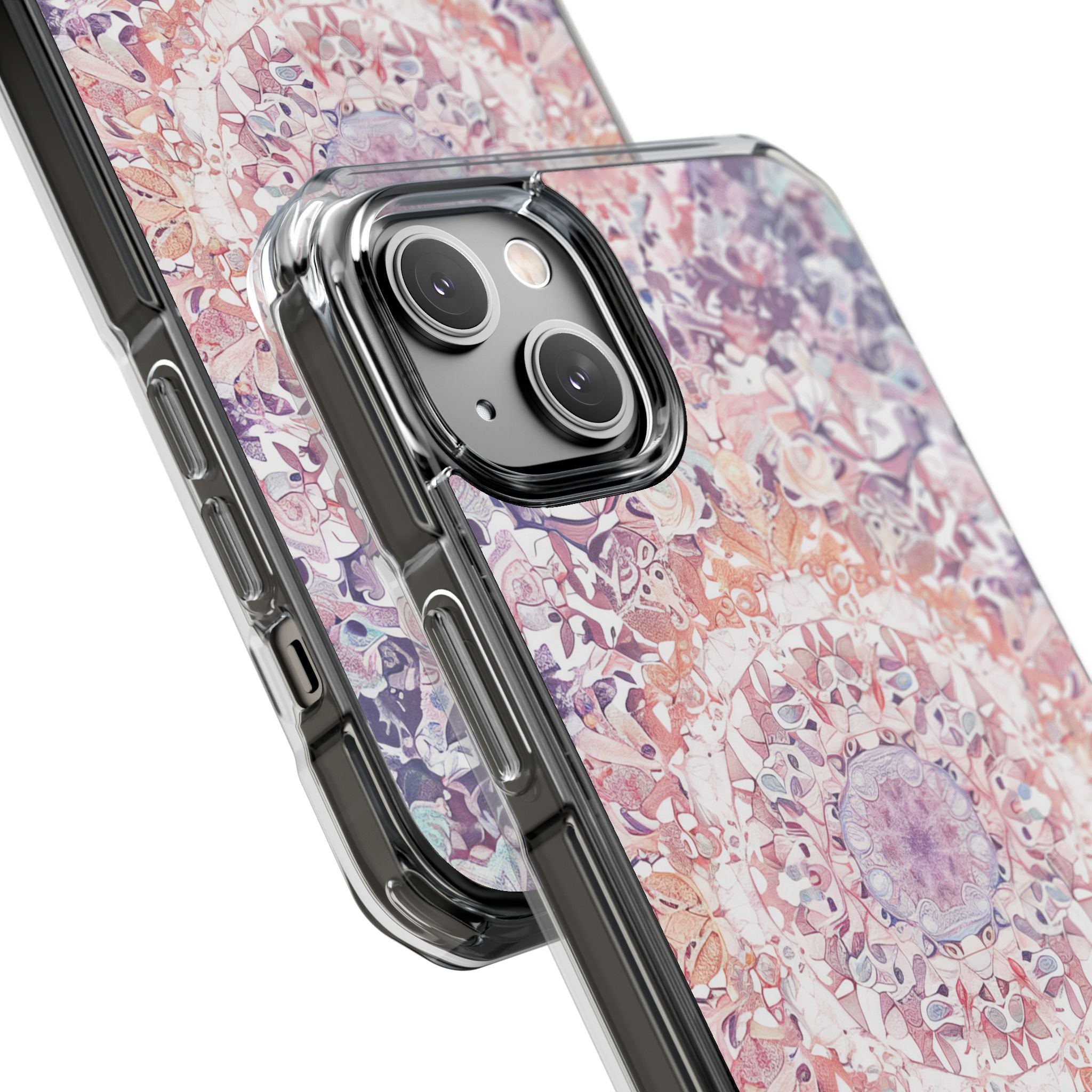 Purple Pink Mandala - Clear Impact iPhone 14 Phone Case