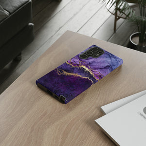 Purple Blue Marble - Protective Phone Case