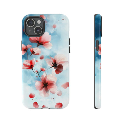 Pink Blossom Drift iPhone 15 Plus Case - Tough