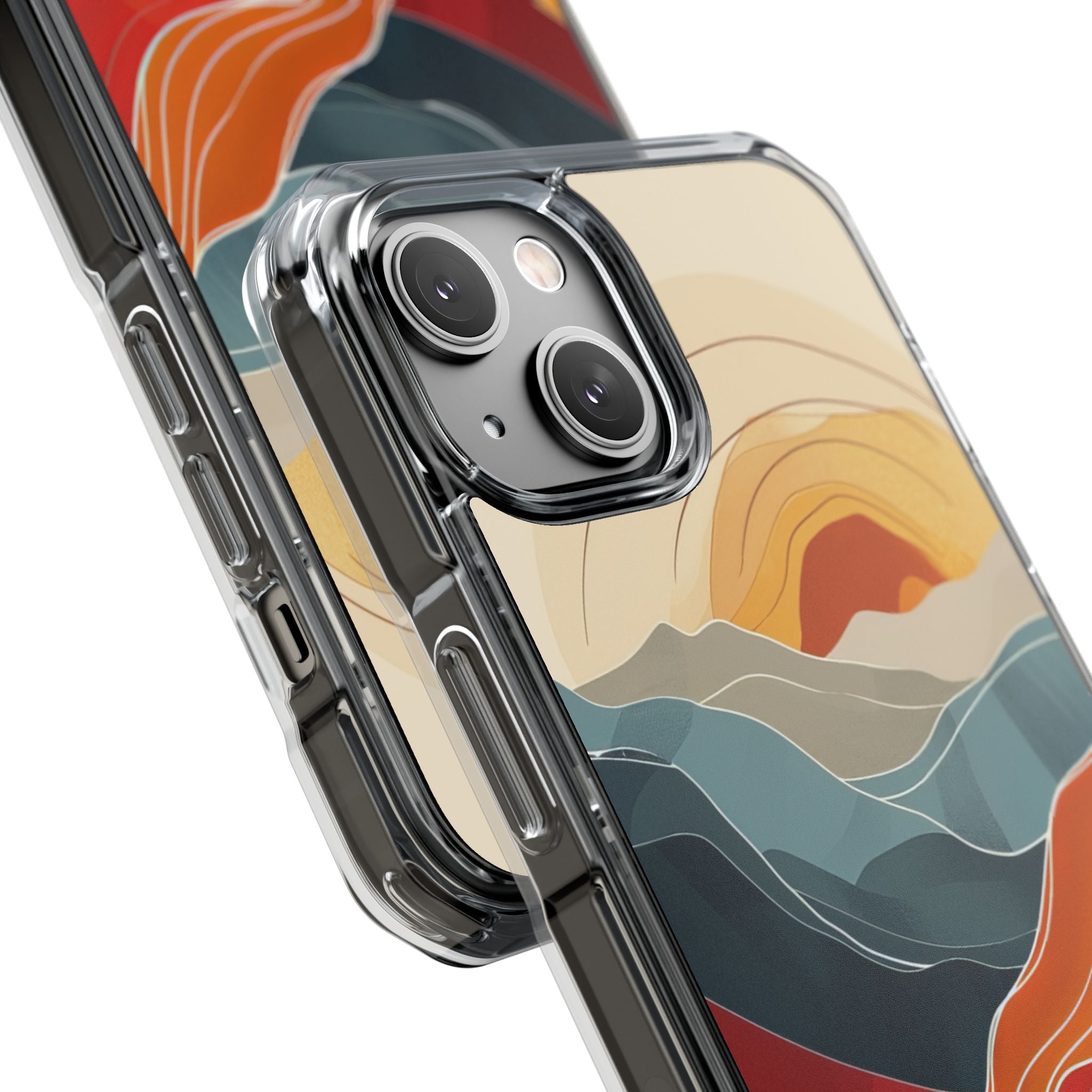 Harmonic Flow of Lines and Color iPhone 14 - Clear Impact Phone Case