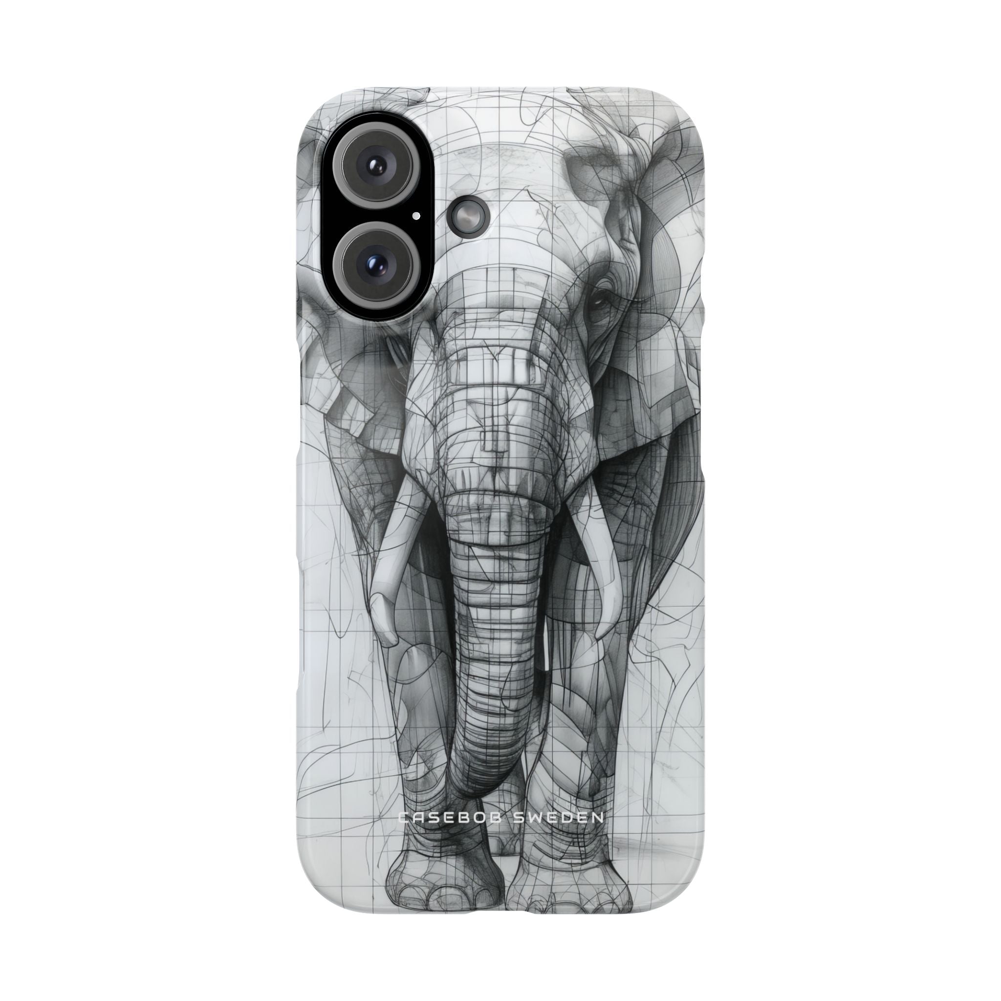 Elephant Line Geometry iPhone 16 - Slim Phone Case