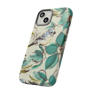 Cute Flowers and Birds iPhone case (Protective) - Protective Phone Case