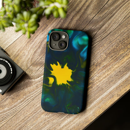 Yellow Spot Ink Art - Protective Phone Case