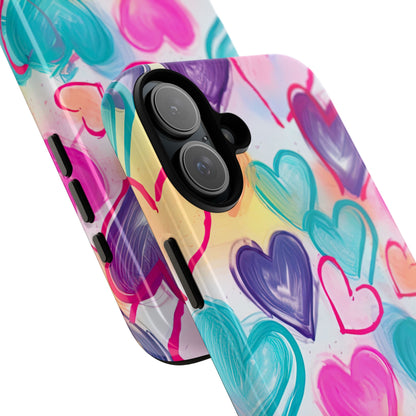Hearts Dance Playfully - iPhone Case