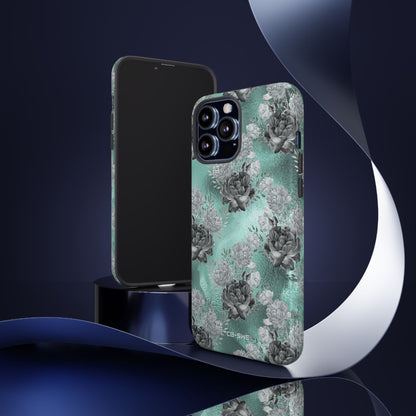 Teal Floral Elegance - iPhone Case