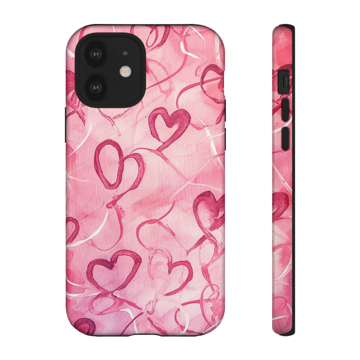 Intertwined Hearts & Cupid - Protective Phone Case