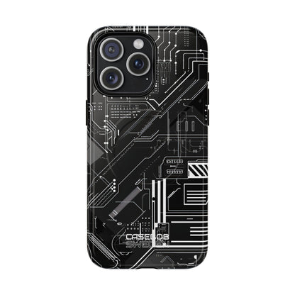 Futuristisch Circuit Raster iPhone 15 - Tough+