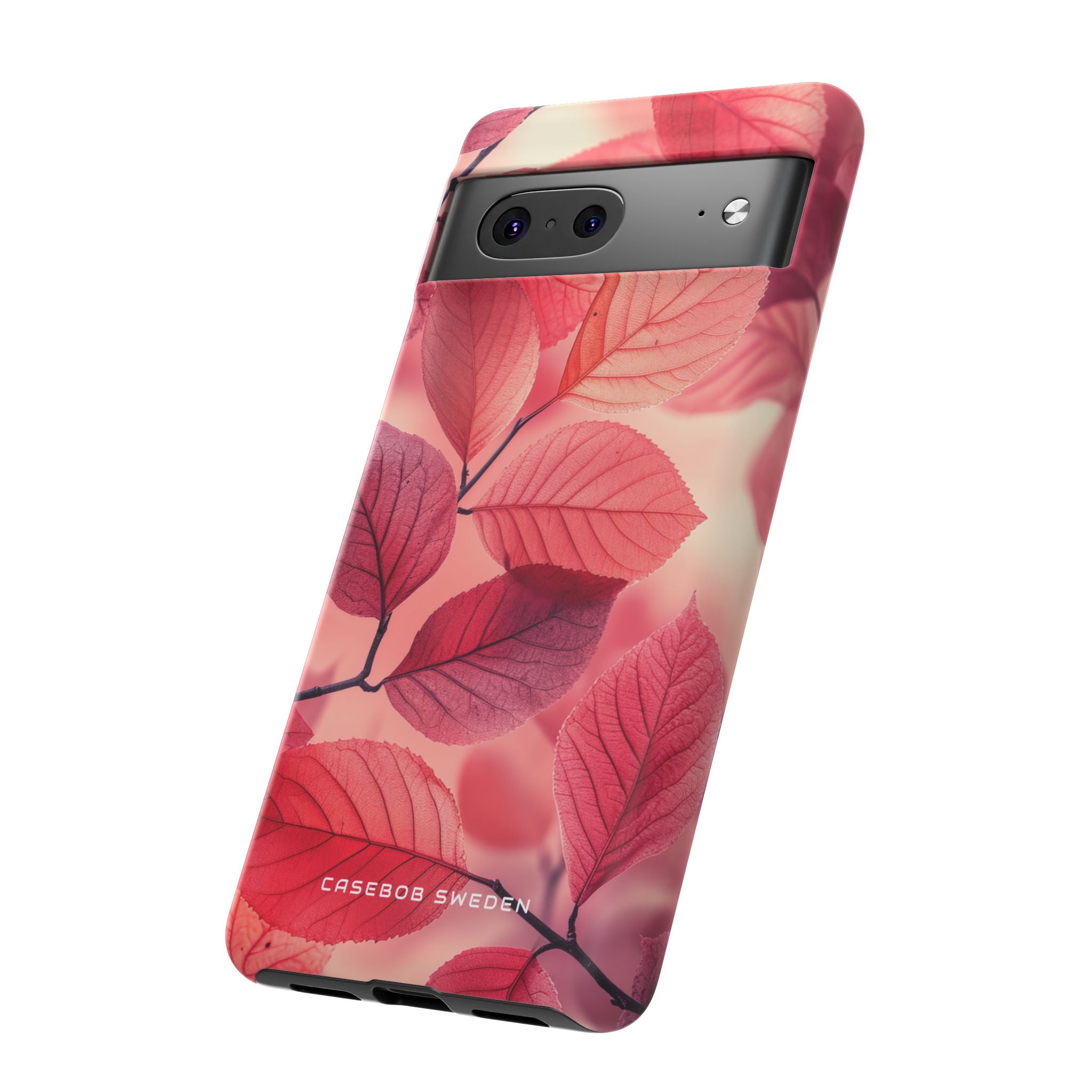 Elegant Pink Leaves Google Pixel 7 - Tough Phone Case