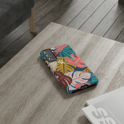 Tropical Leaf Mono - Protective Phone Case