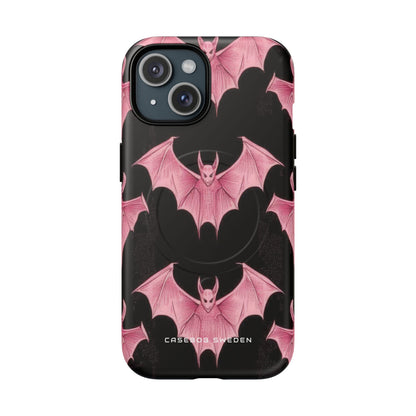 Gothic Pink Bats Aflame iPhone 15 | Tough+ Phone Case