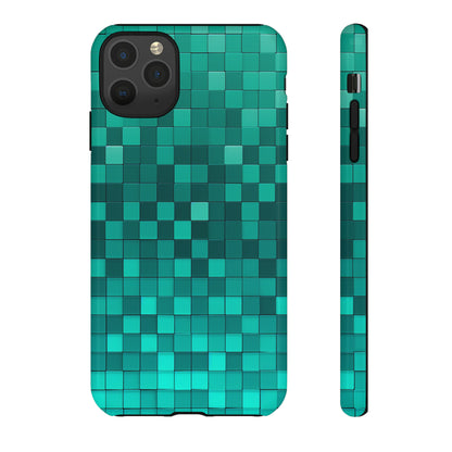 Teal Tones Mosaic - Protective Phone Case