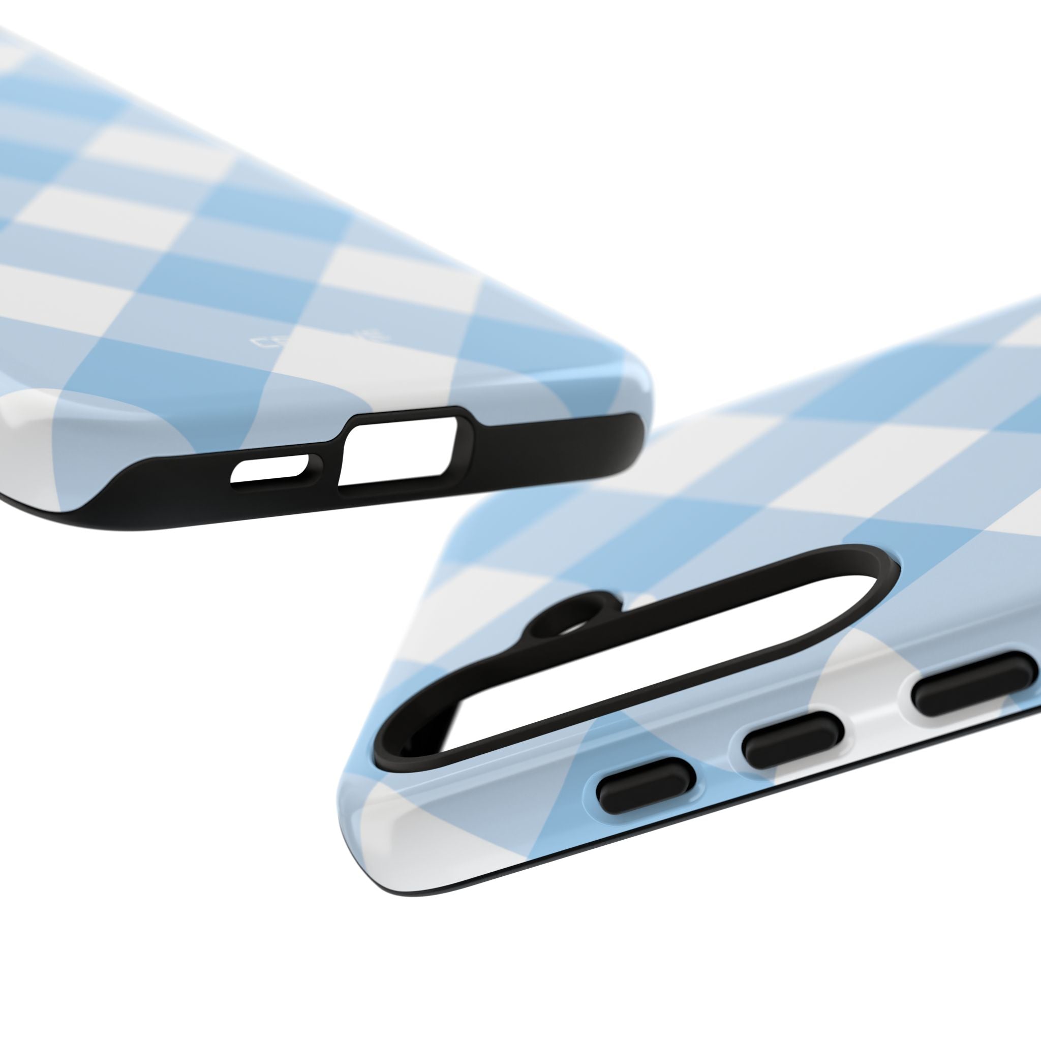 Soft Blue Gingham Elegance - Samsung Case