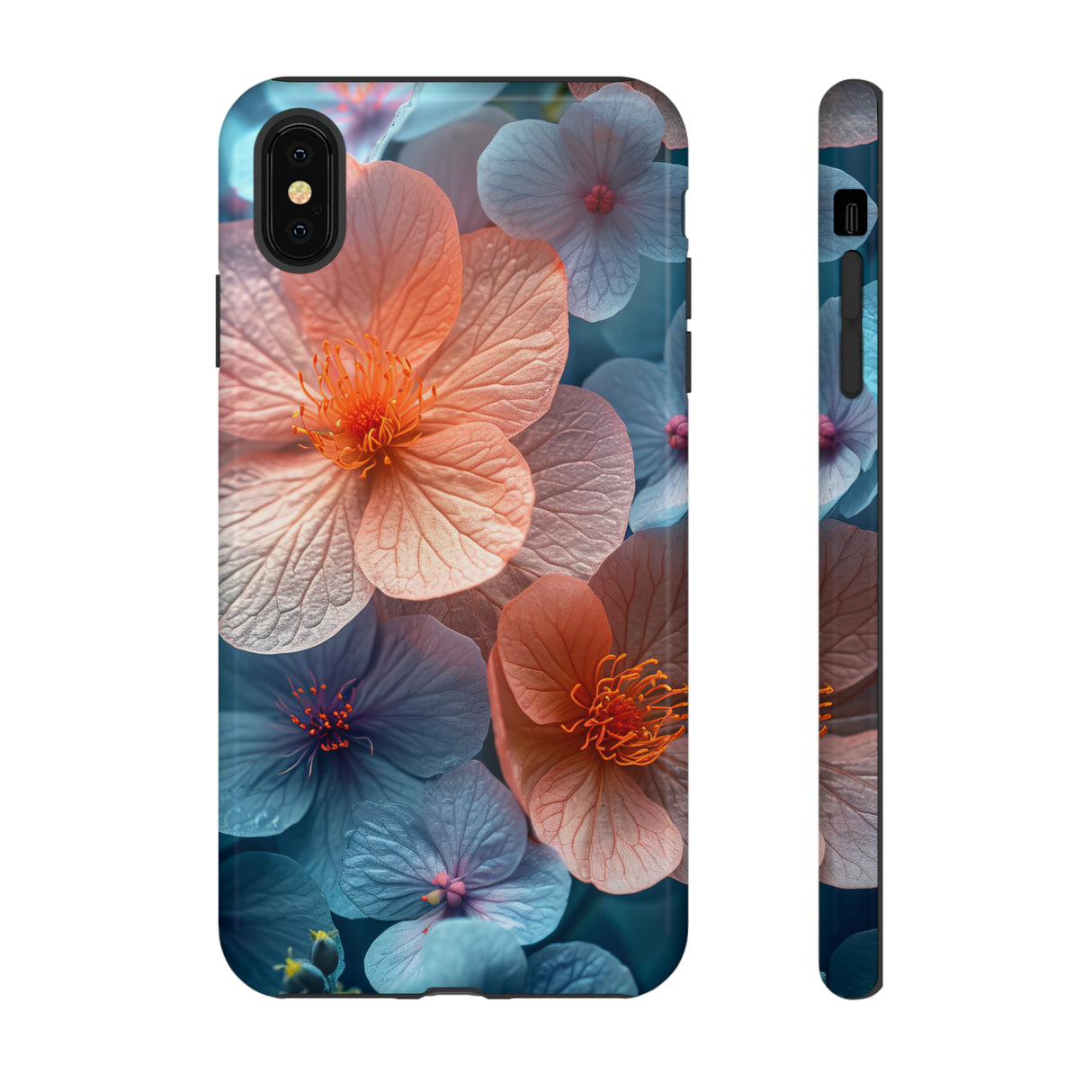 Hellblaue Floral Serenity - Schutzhülle fürs Handy