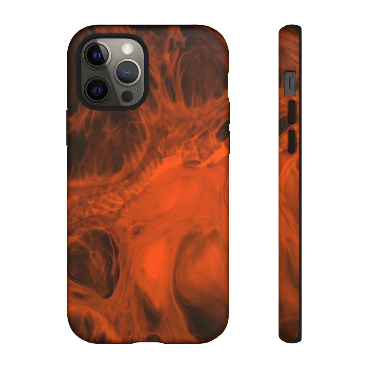 Red Flame Ink Art iPhone Case (Protective) iPhone 12 Pro Matte Phone Case