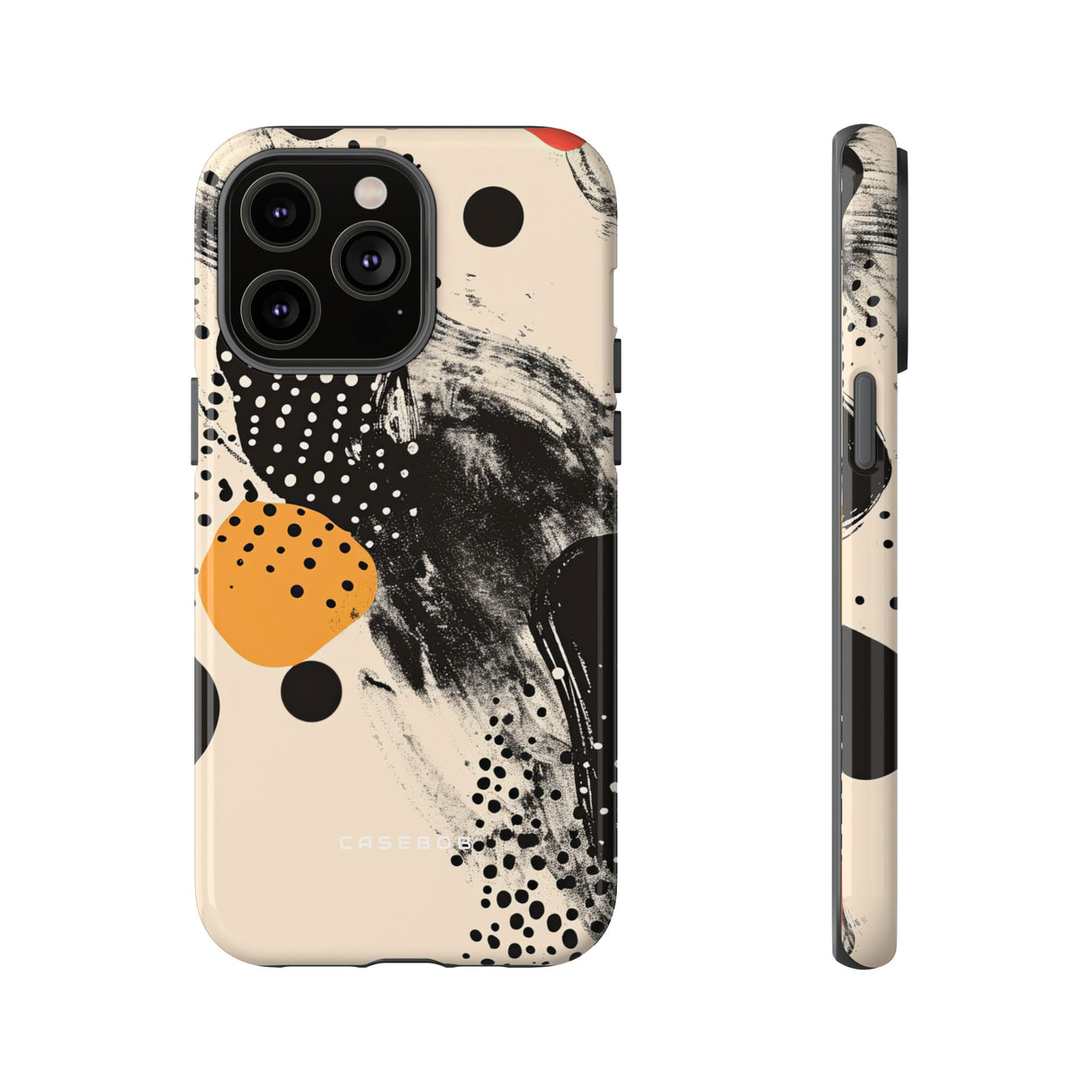 Black Dot Elegance - Protective Phone Case