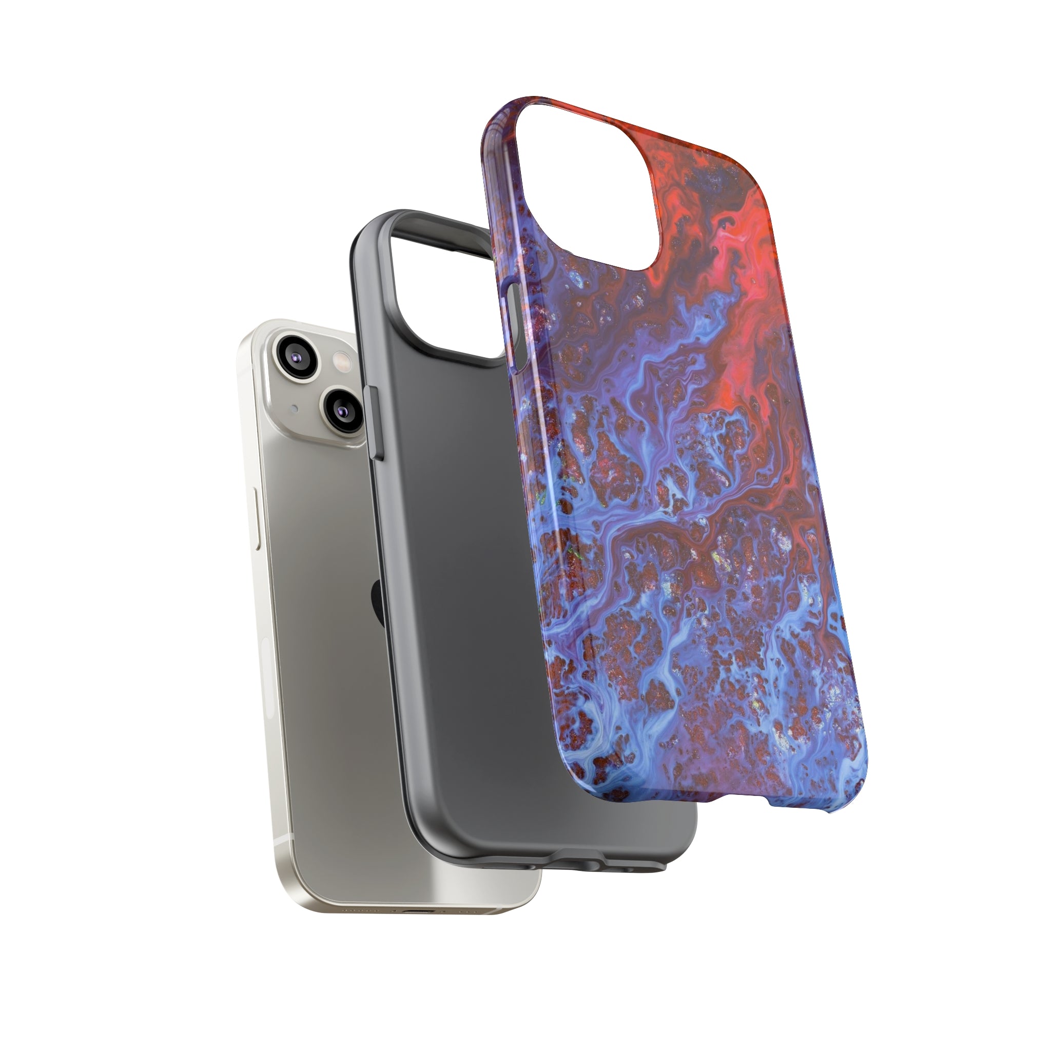 Blue Lava Ink Art iPhone Case (Protective) Phone Case