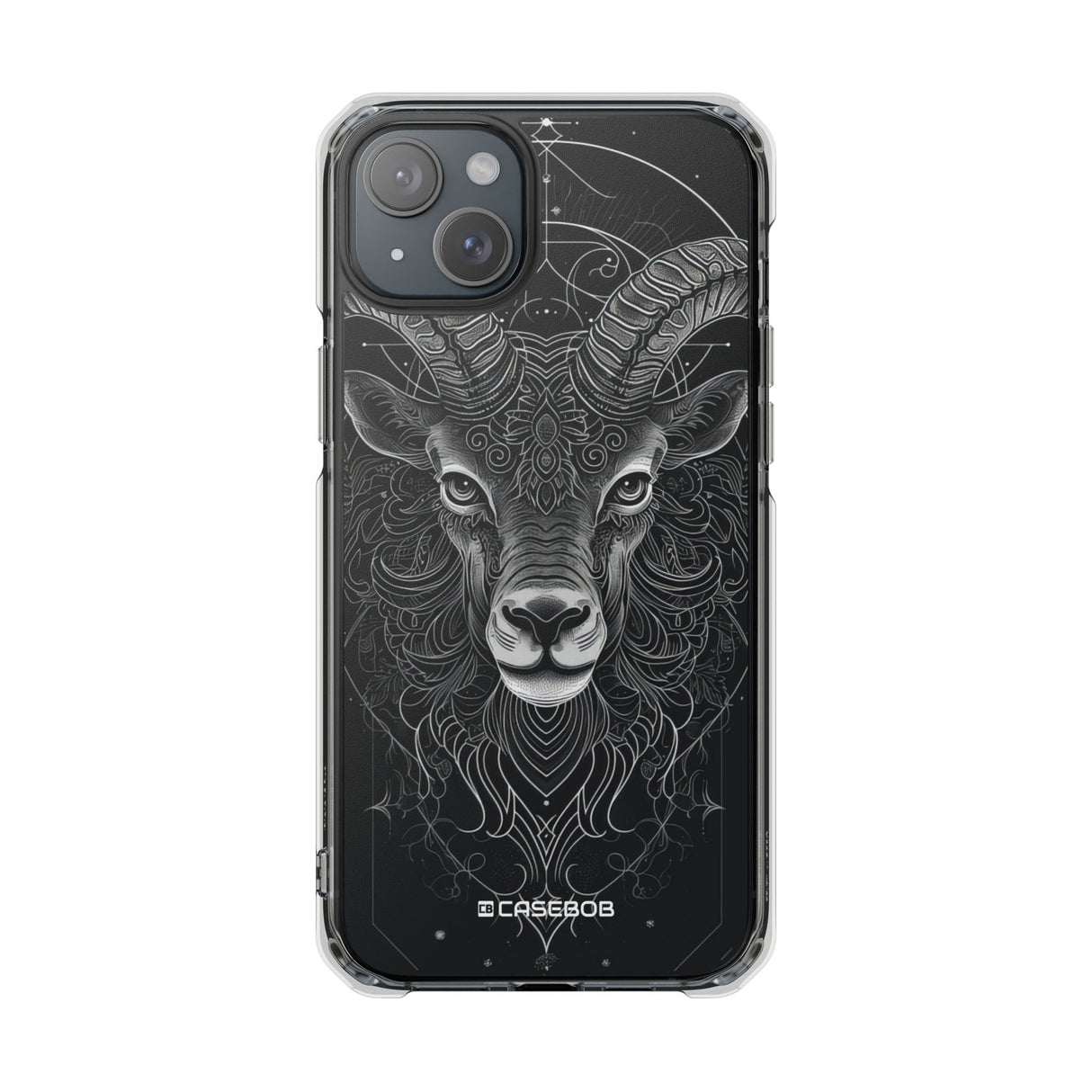 Mystic Ram Mandala - Phone Case for iPhone (Clear Impact - Magnetic)