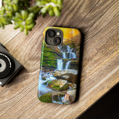 Autumn Mountain Waterfall - Protective Phone Case