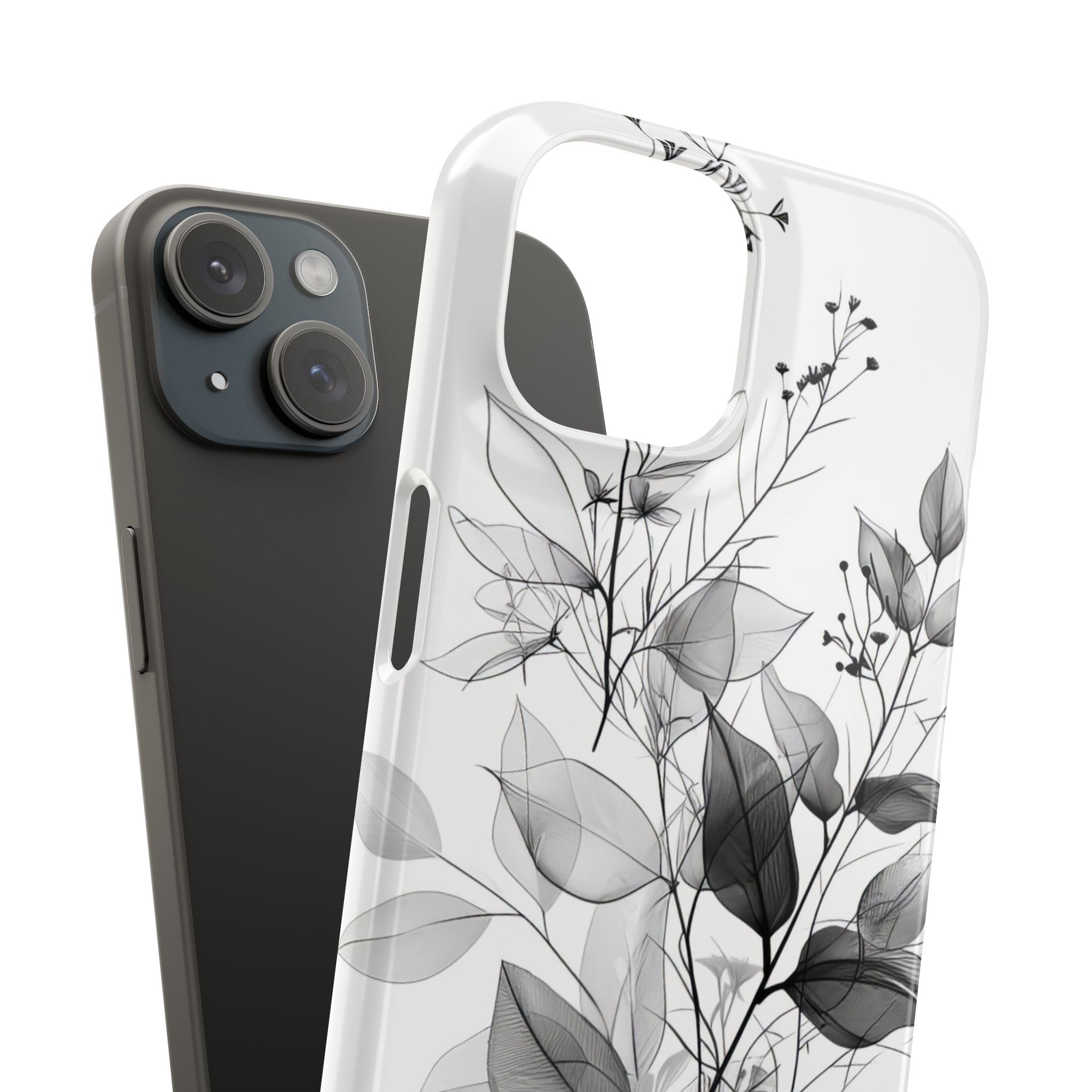 Botanical Line Harmony iPhone 15 - Schlanke Handyhülle