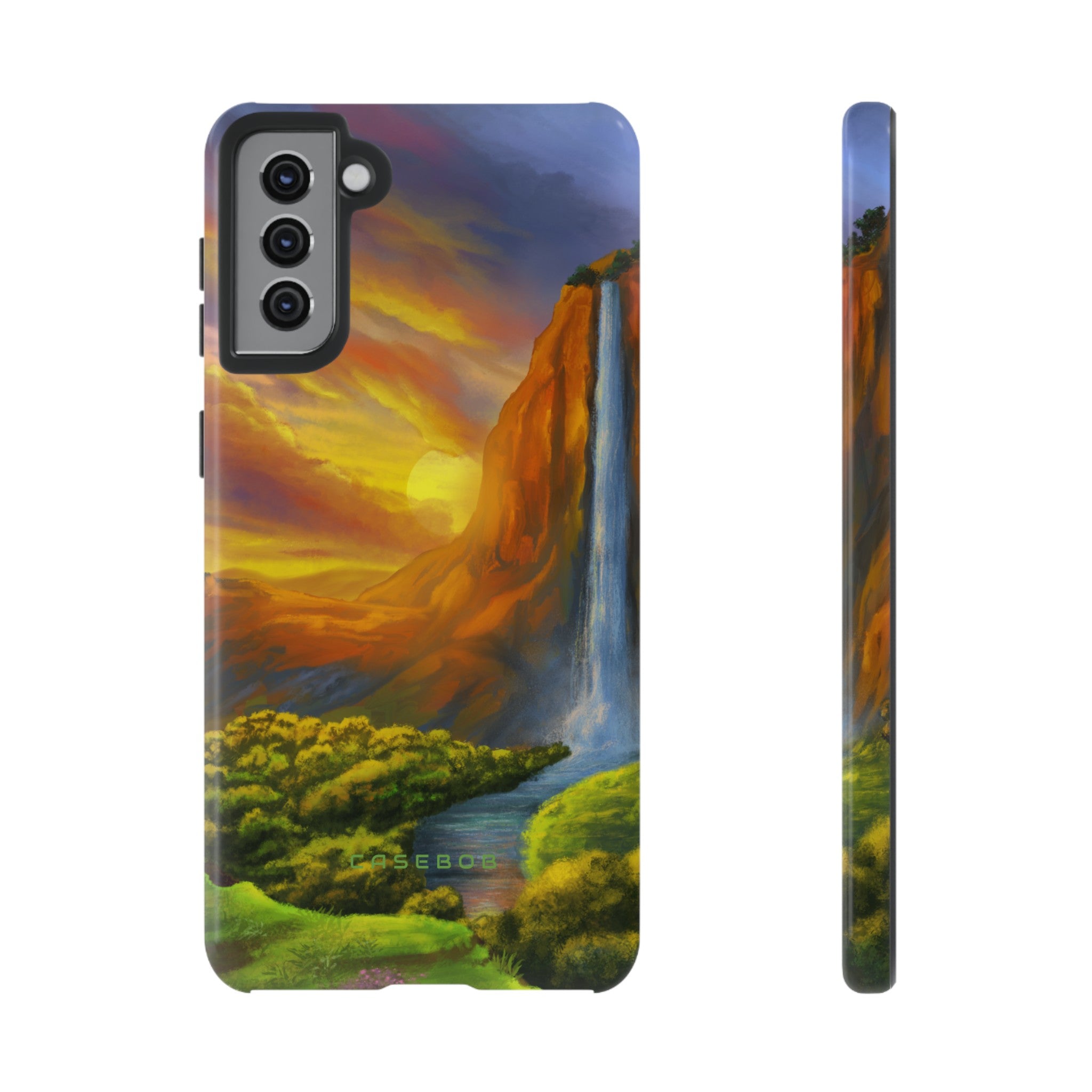 Fantasy Landscape with Waterfall - Protective Phone Case