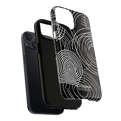 Monochrome Spiral Curves iPhone 14 - Tough+