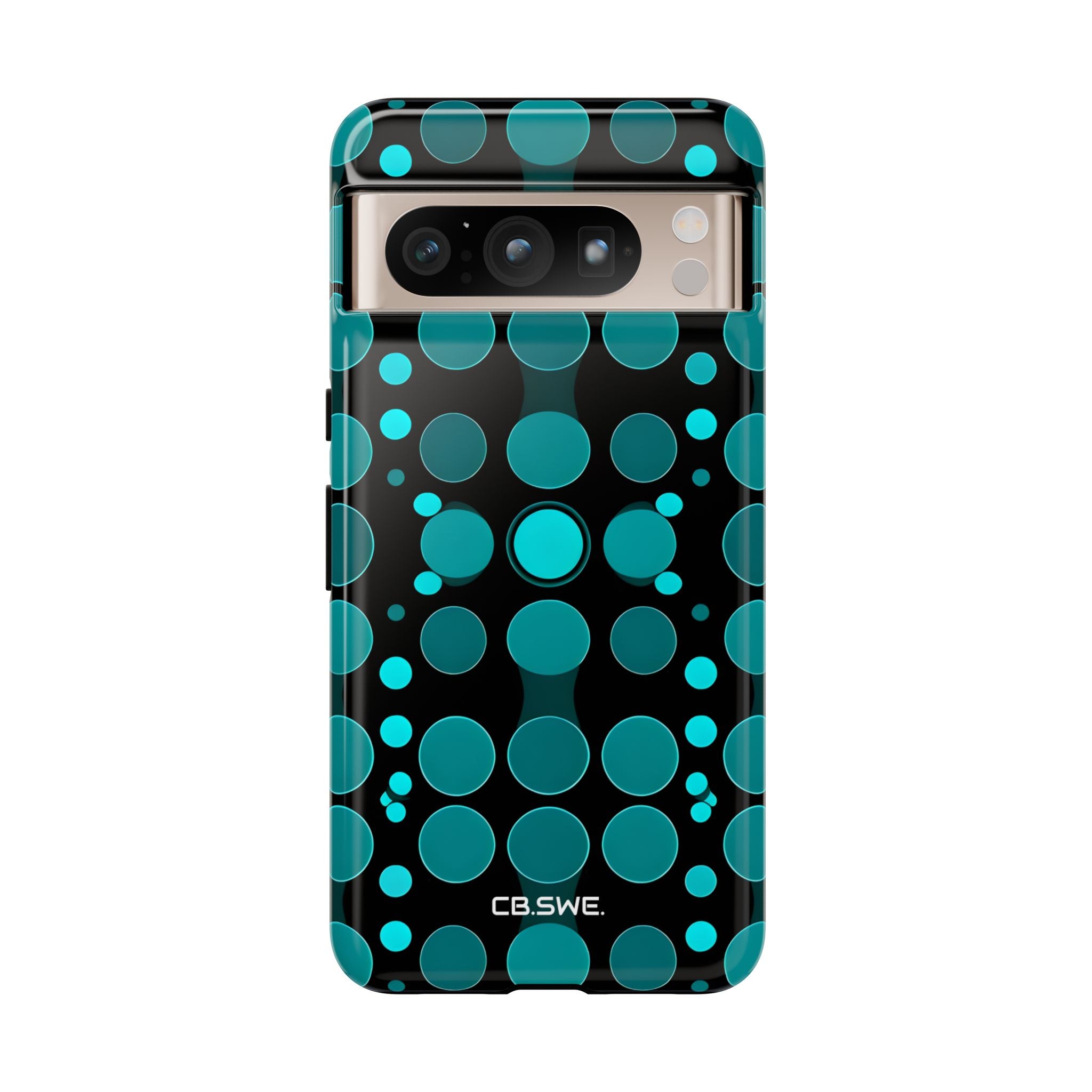 Modern Teal Aqua Circular Seamless Google Pixel 8 - Tough