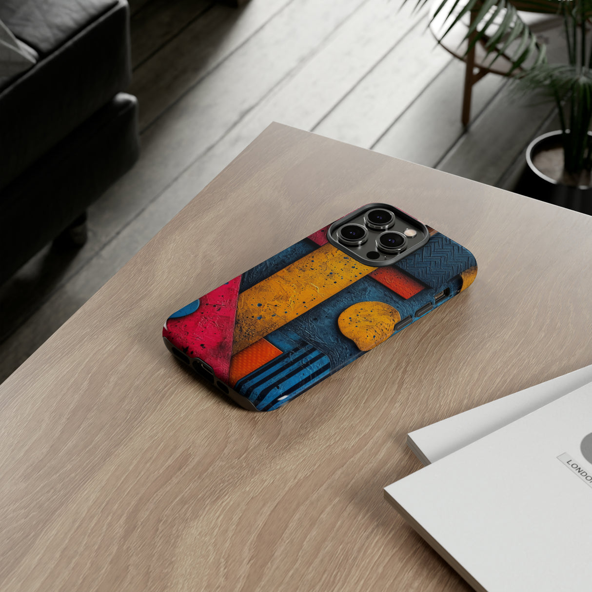 Neon Geometric Fusion - Protective Phone Case