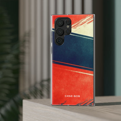 Blue Diagonal Motion Samsung S22 Ultra Case - Soft