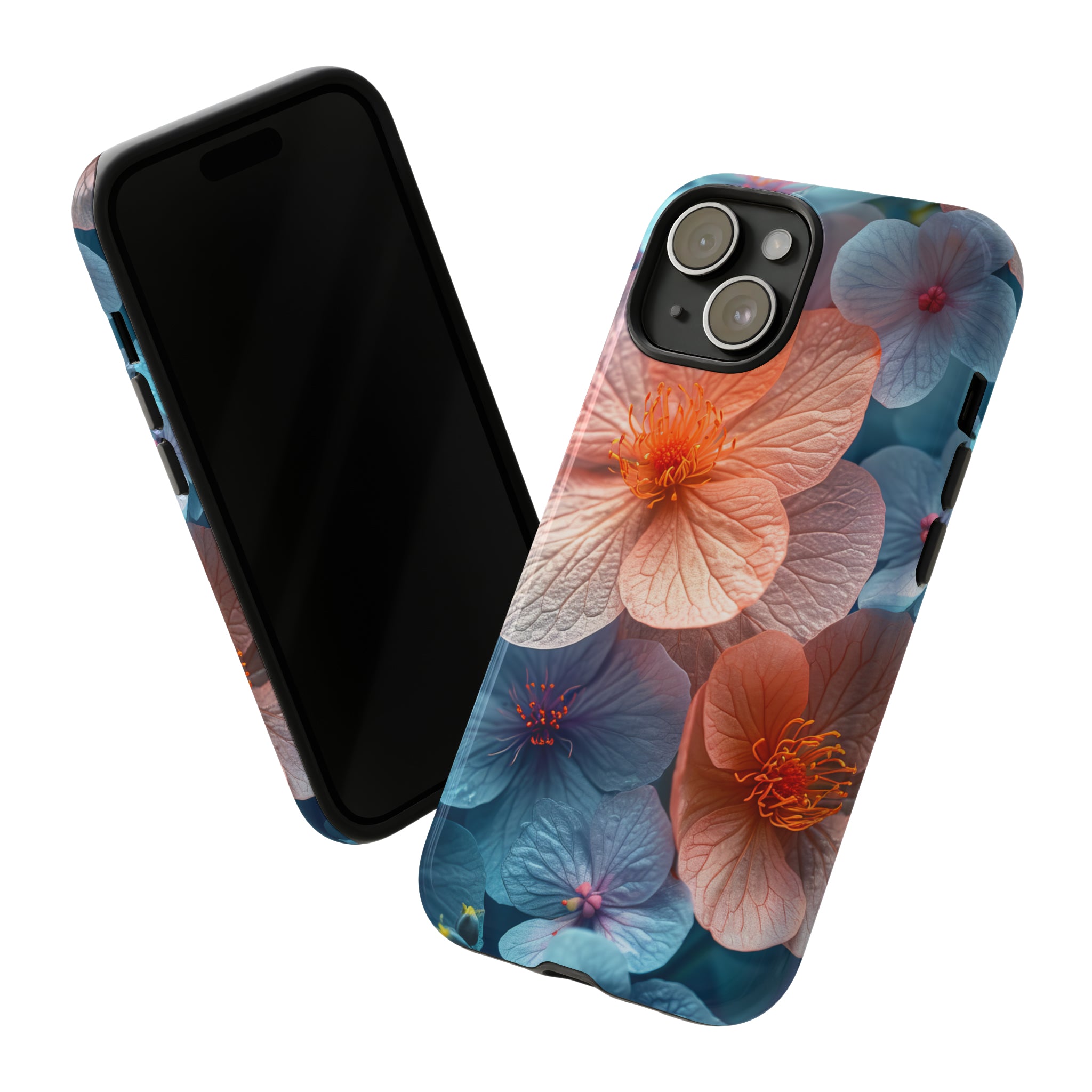 Bright Blue Floral Serenity - Protective Phone Case