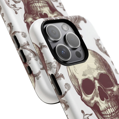 Gothic Skulls and Ornate Foliage iPhone 15 | Tough+ Phone Case