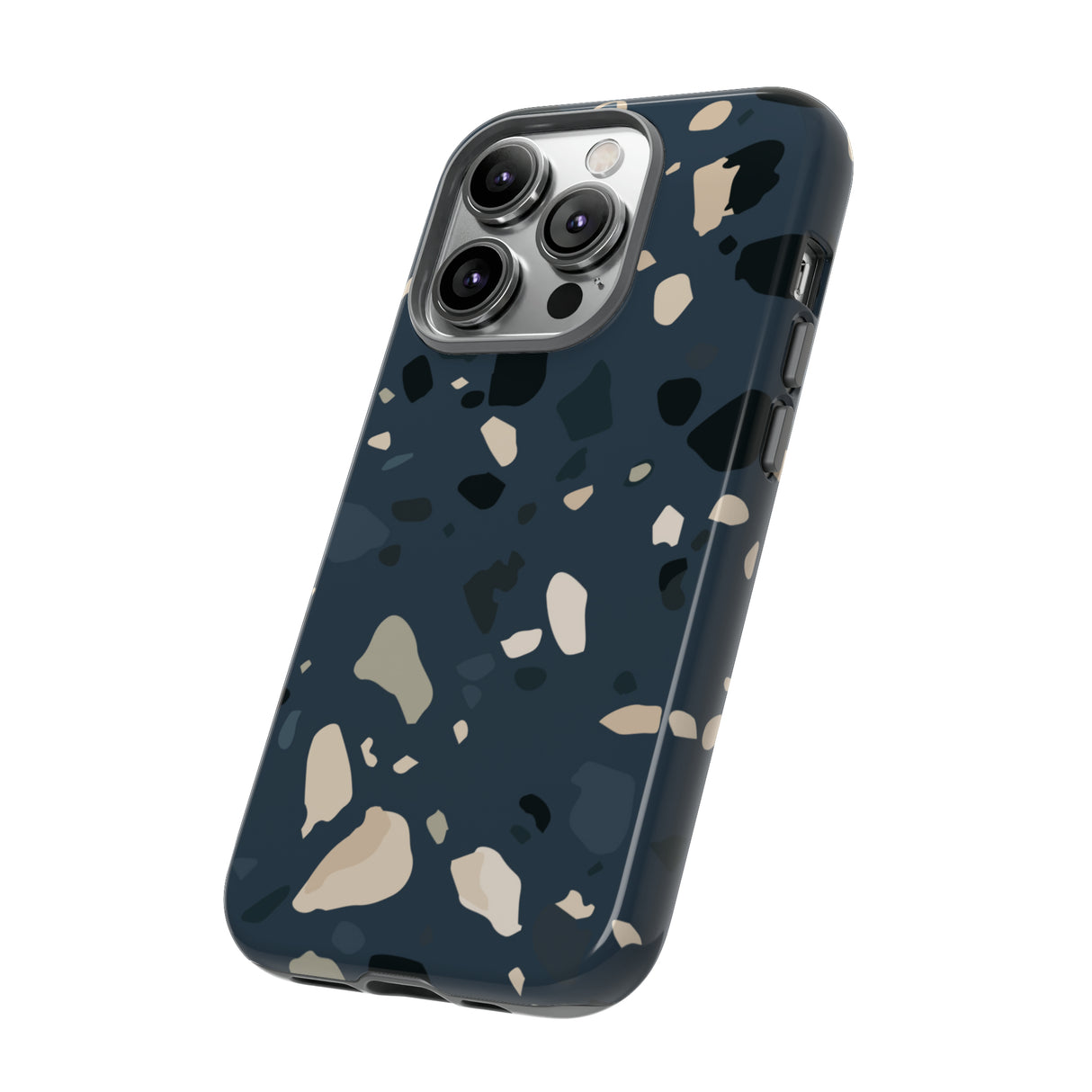 Dark Blue Terrazzo - Protective Phone Case