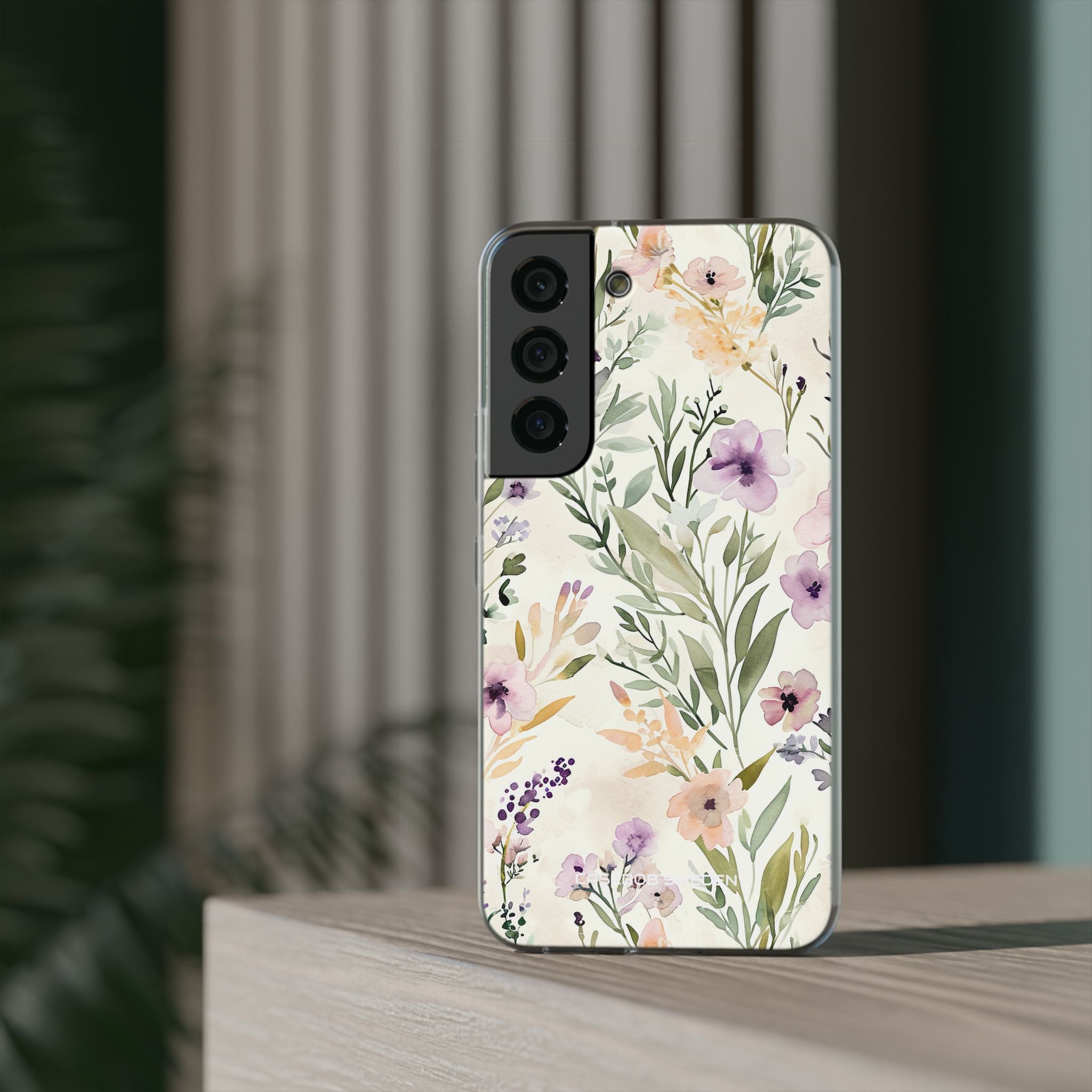 Soft Green Lavender Floral Pattern - Flexi Samsung S22 Phone Case