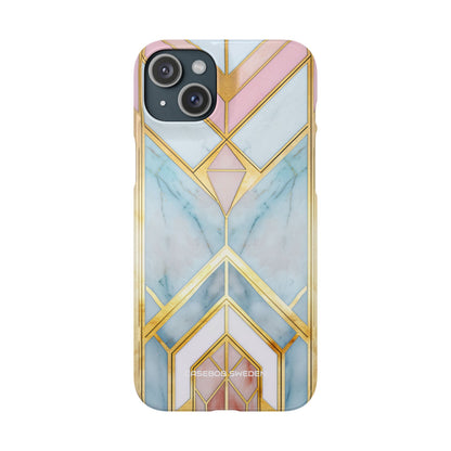 Gold Pink Art Deco - Slim iPhone 15 Phone Case