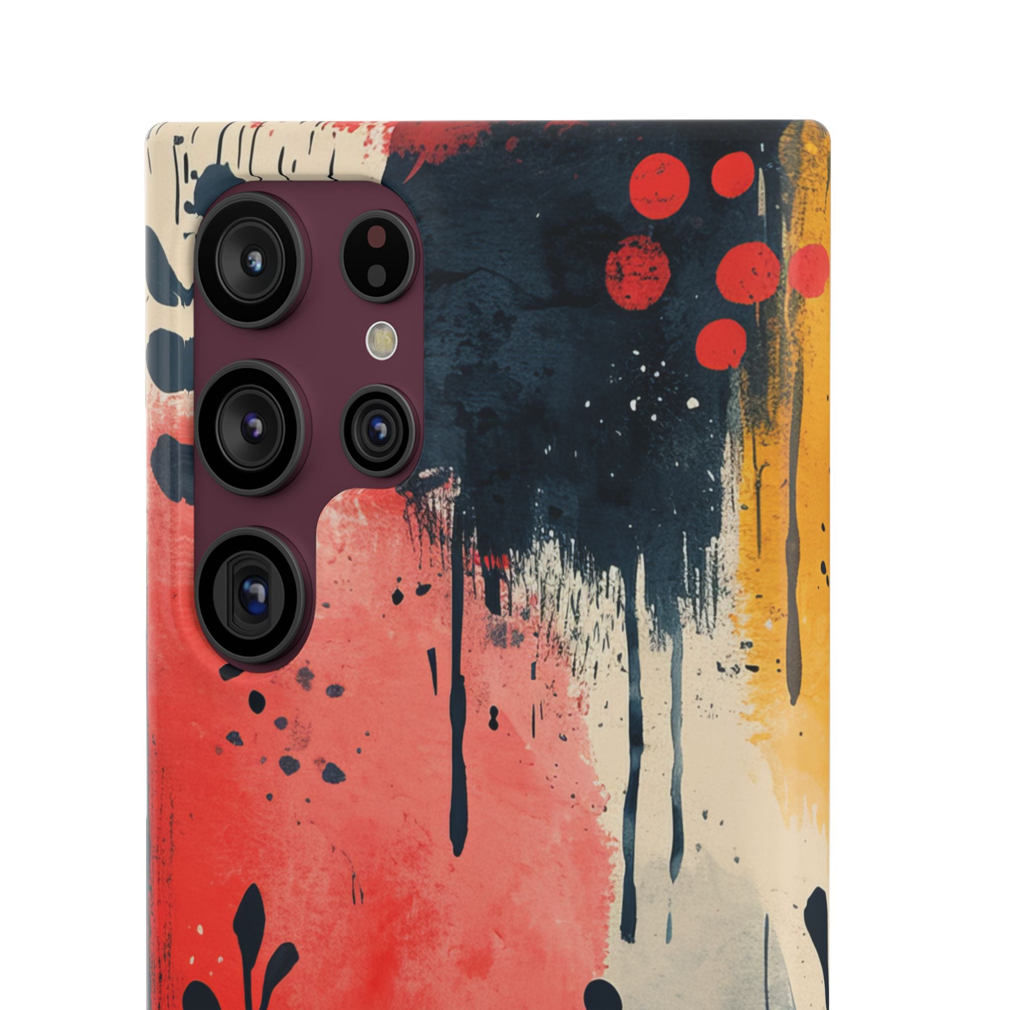 Red Blue Abstract Florals - Slim Samsung S22 Phone Case