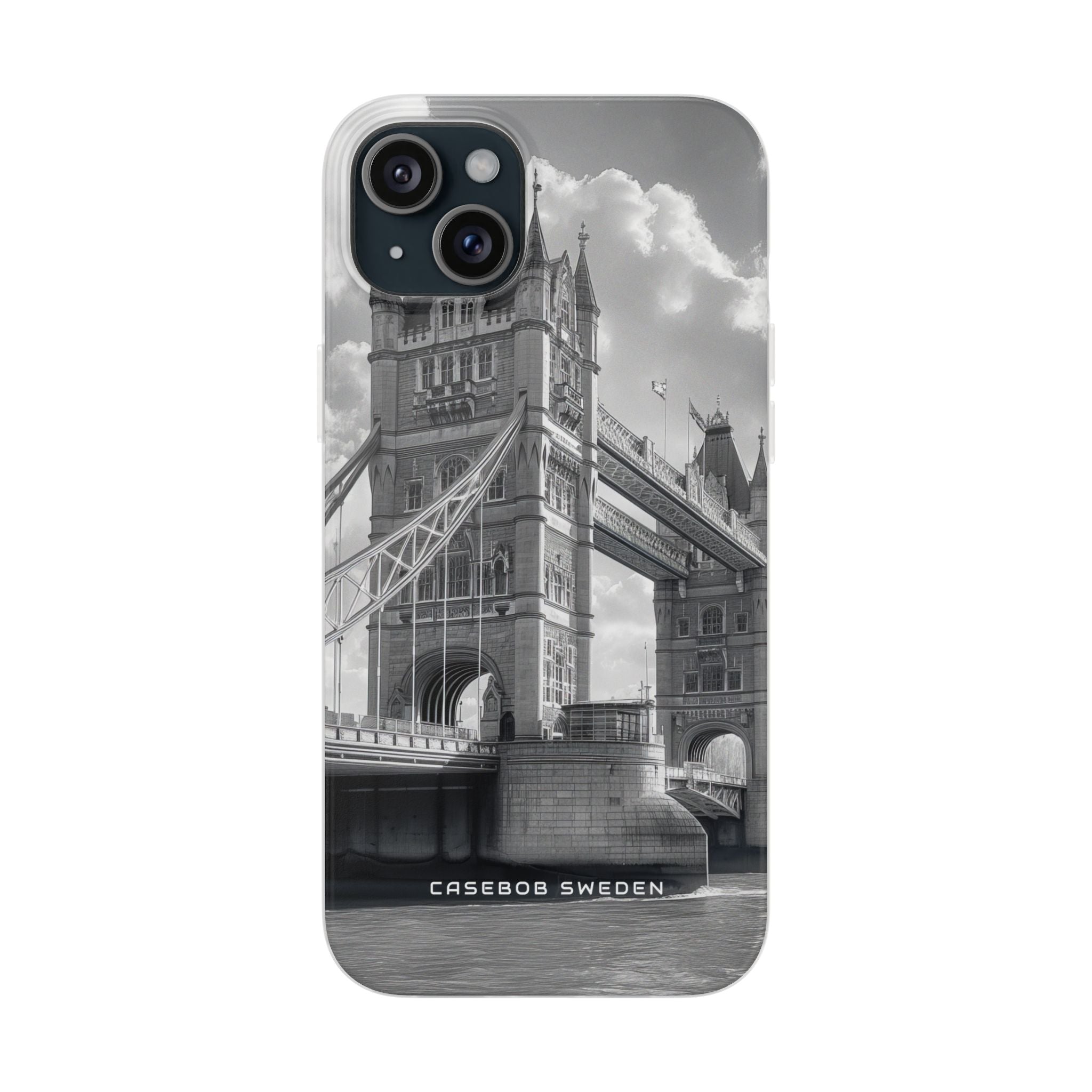 Tower Bridge Monochrome Architecture Study iPhone 15 - Flexi Phone Case