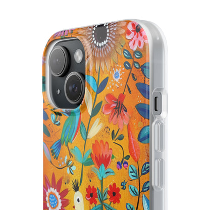 Colorful Birds Bloom iPhone 15 Case - Soft