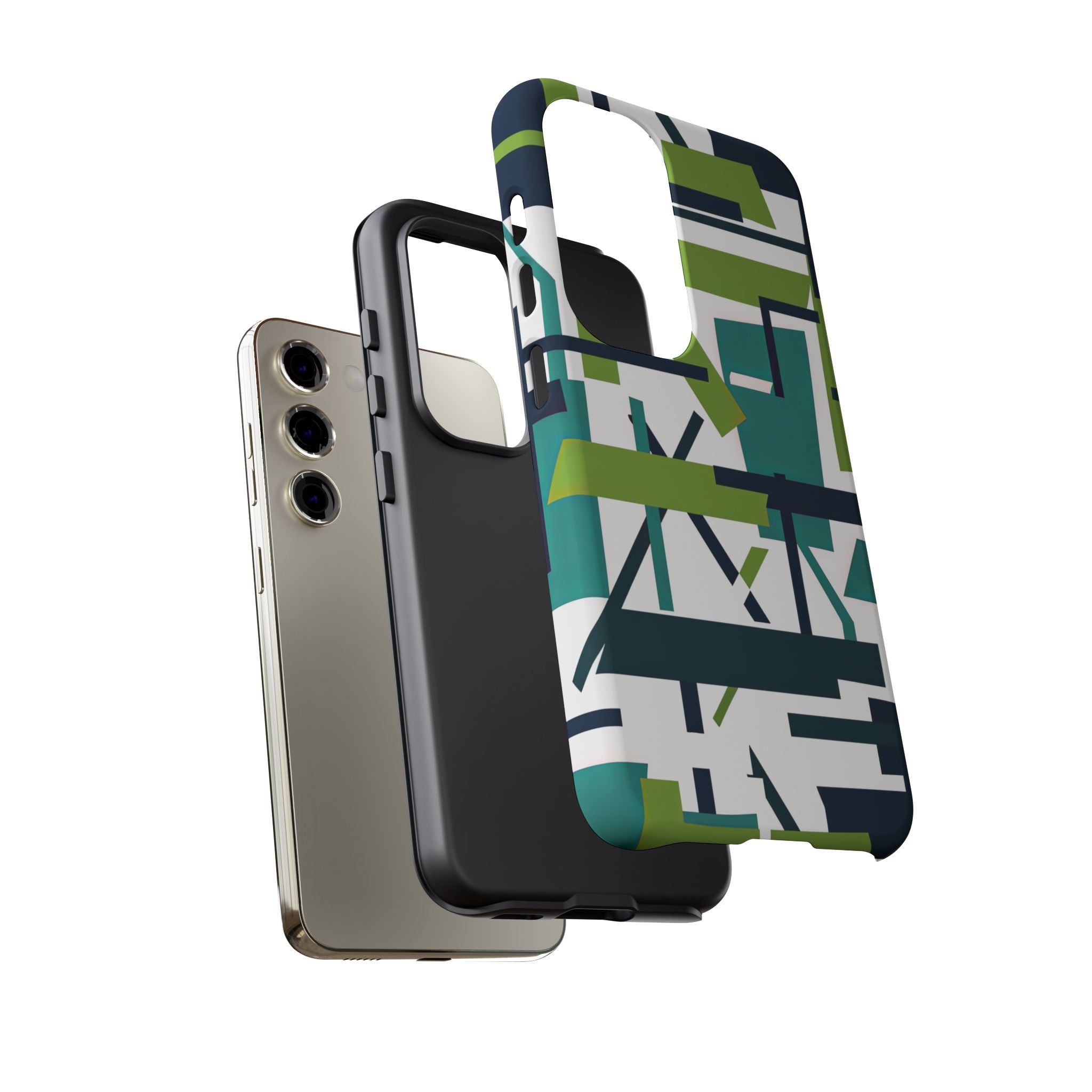 Green Geometry Glide Samsung S23 - Tough Phone Case