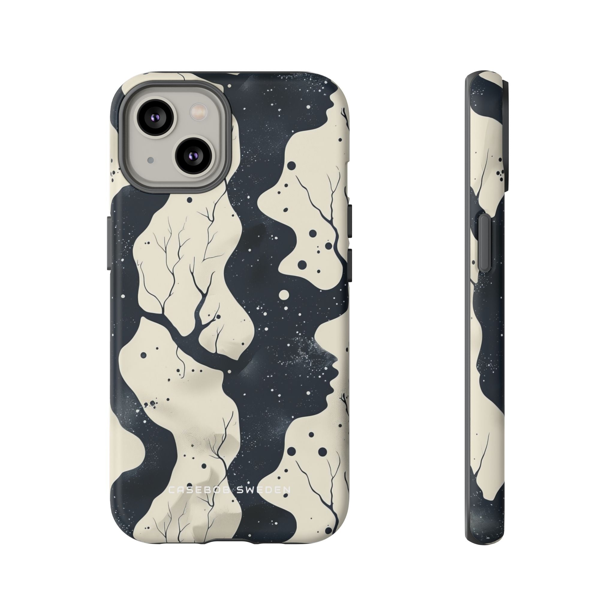 Organic Fluid Silhouettes with Cosmic Depth iPhone 14 - Tough Phone Case