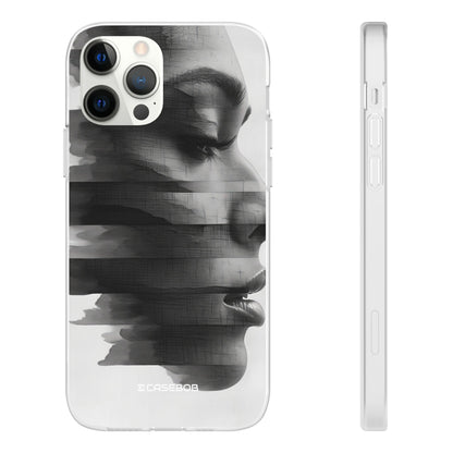 Abstract Glitch Portrait | Flexible Phone Case for iPhone