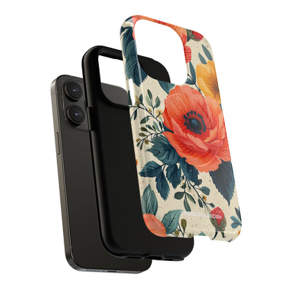 Vibrant Botanical Poppies - Tough + MagSafe® iPhone 14 Phone Case